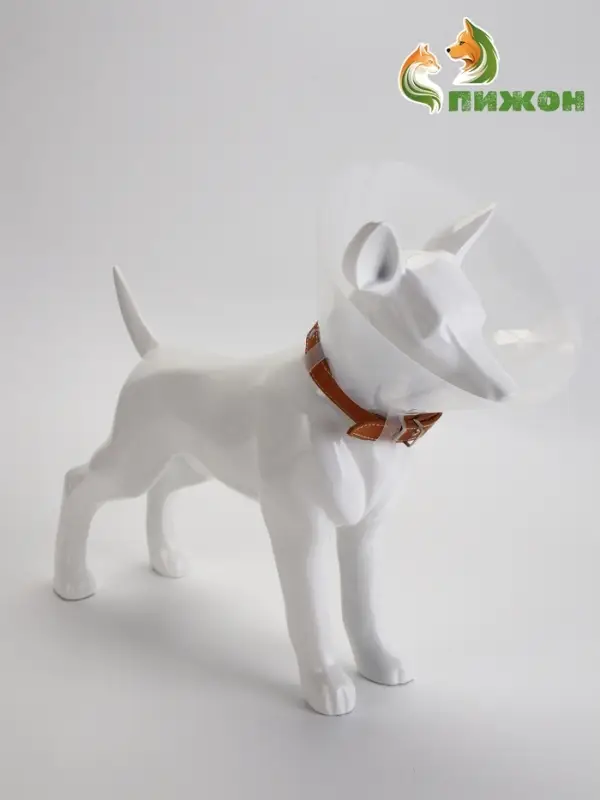 Ветеринарный воротник с креплением на ошейник, ОШ 13-28.5 см, высота 15 см, без ошейника