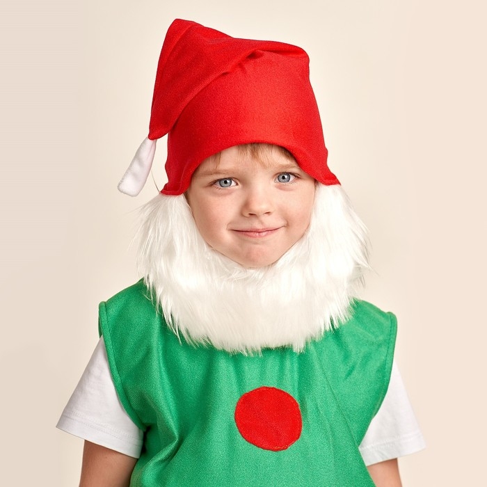 Карнавальный костюм «Гном», колпак, борода, безрукавка, набивной живот, пояс, 3-5 лет, рост 104-116 см Карнавальный костюм «Гном», колпак, борода, безрукавка, набивной живот, пояс, 3-5 лет, рост 104-116 см