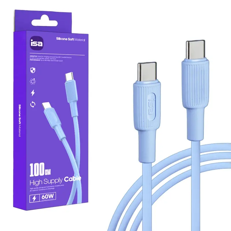 Кабель Type-C на Type-C 1m 60W BX-1 ISA синий