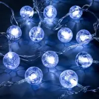 Гирлянда &laquo;Нить&raquo; 5 м с насадками &laquo;Футбольный мяч&raquo;, IP20, прозрачная нить, 20 LED, свечение белое, 8 режимов, 220 В