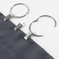 Набор для штор, кольцо разъёмное, d=52/58 мм, 10 шт., зажим, 33&times;11 мм, 10 шт., цвет серебряный