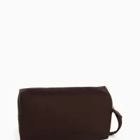 Косметичка дорожная на молнии, с ручкой, цвет коричневый