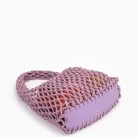 Сумка - авоська плетёная, клетка 1.5 см, лиловая