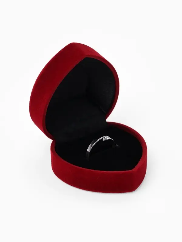 Футляр под кольцо, серьги &laquo;Сердце&raquo;, бархатный, 6&times;6.5&times;4 см, бордовый