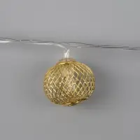 Гирлянда &laquo;Нить&raquo; 4 м с насадками &laquo;Шарик сетка&raquo;, IP20, прозрачная нить, 20 LED, свечение тёплое белое, 8 режимов, 220 В