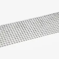 Лента с имитацией страз, 6 см, 9&plusmn;1 м, цвет серебряный