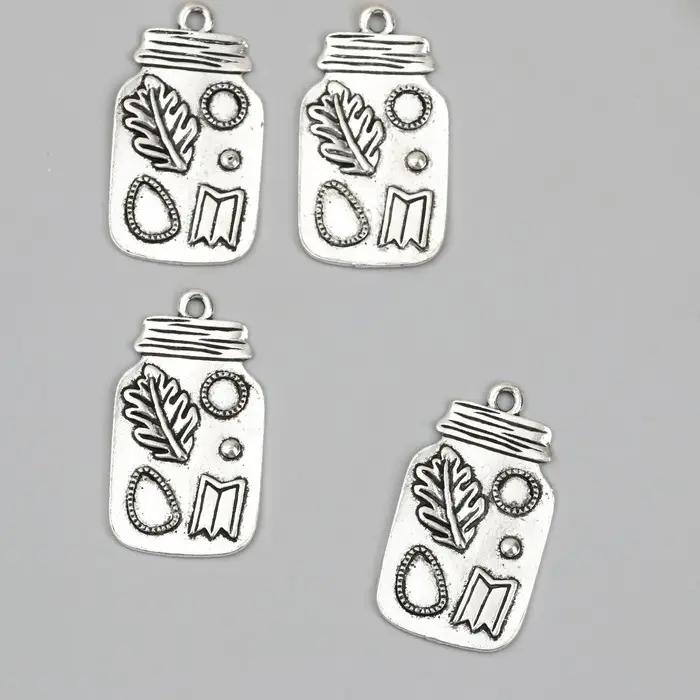 Металлический элемент, декоративная подвеска «Арт Узор. Баночка с чудесами», 3.5×2 см