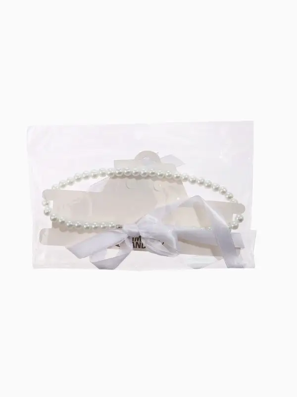 Бусы &laquo;Бантик&raquo;, жемчужины с завязкой, белые, 40 см