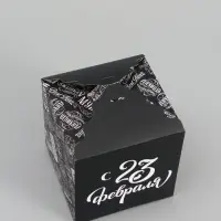 Коробка подарочная складная &laquo;С 23 Февраля&raquo;, 12&times;12&times;12 см