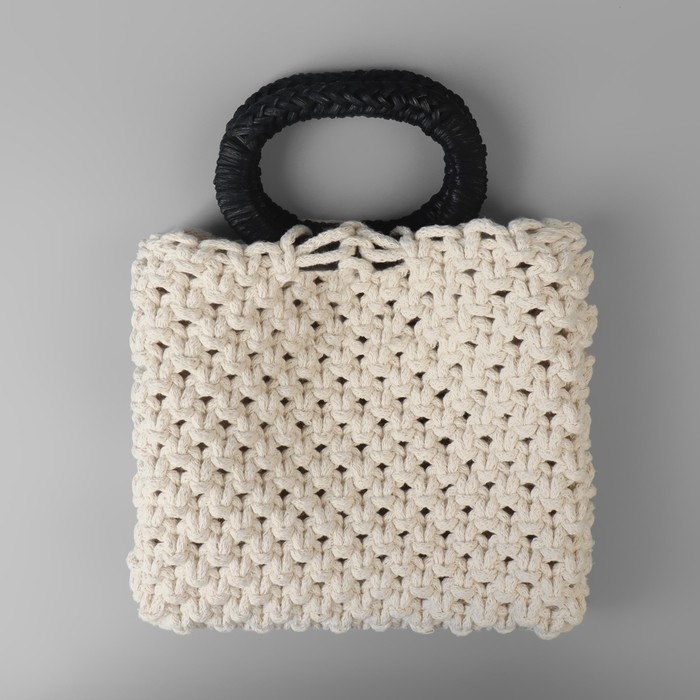 Ручки для сумок деревянные, плетёные, d = 9,8 × 5,9 / 13,5 × 9,5 см, 2 шт, цвет чёрный Ручки для сумок деревянные, плетёные, d = 9,8 × 5,9 / 13,5 × 9,5 см, 2 шт, цвет чёрный