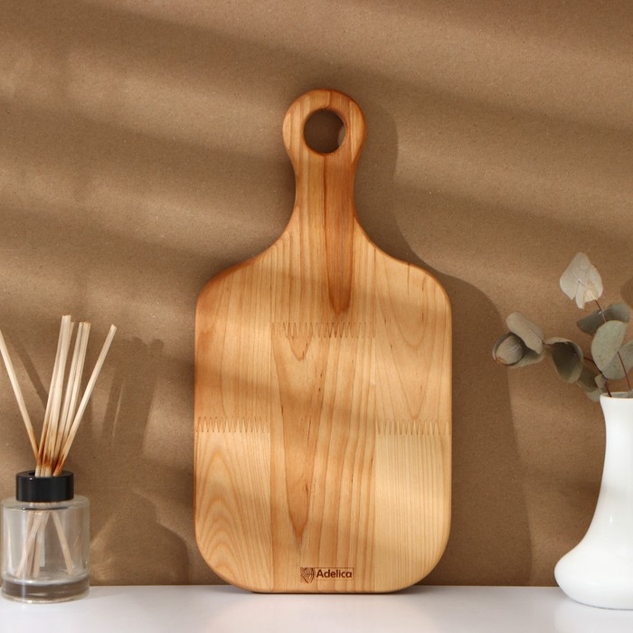 Набор разделочных досок на подставке 2 шт Adelica, 35×18×2 см, подставка 16×8,5×4 см, масло в подарок 100 мл, пропитаны минеральным маслом, берёза, в подарочной коробке