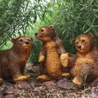 Садовая фигура из полистоуна &laquo;Мишки бурые&raquo;, 42&times;18&times;24 см, набор 3 шт.