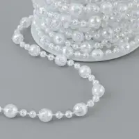 Бусы на нитях, с голографией, 8 мм, 9&plusmn;1 м, прозрачные