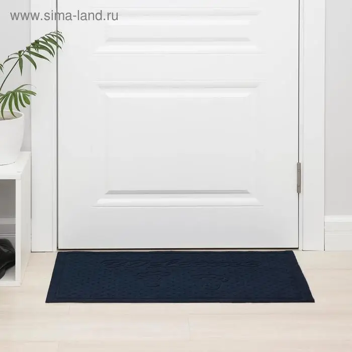 Коврик влаговпитывающий придверный &laquo;Welcome Следы&raquo;, 45&times;75 см, цвет МИКС
