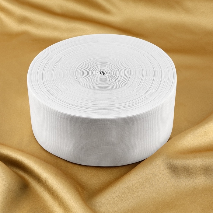 Резинка вязаная, 80 мм, 40 ± 2 м, цвет белый Резинка вязаная, 80 мм, 40 ± 2 м, цвет белый