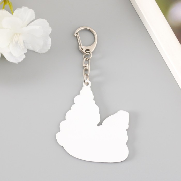 Брелок акрил "Змей в новогоднем колпаке, с ёлочкой" 6х5,4 см