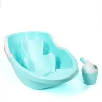 Набор для купания детский: ванночка 86 см, горка, ковш -лейка, голубой