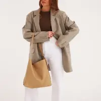 Сумка - мешок женская на магните, 31&times;8.5&times;30 см, бежевая