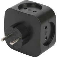 Разветвитель ЭРА SP-4-USB-B (4р 220V + 2xUSB 2400mA/без заземл/10А, черный)