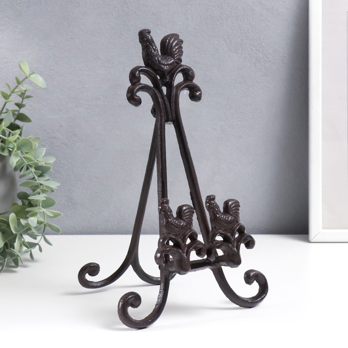 Сувенир чугун подставка  Сувенир чугун подставка "Петух и курочка" 28х6х16 см