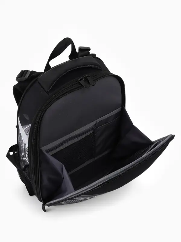 Рюкзак школьный для мальчика &laquo;Мяч&raquo;, Stavia, эргономичная спинка, 30&times;16&times;38 см, чёрный