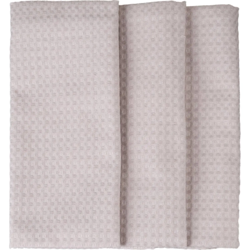 Полотенце вафельное Luscan 240 гр/м2, 40х70, яч7х7, бежевый, 3 шт/уп