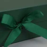 Коробка подарочная на магните с бантом, 29&times;22&times;10.5 см, самосборная, зелёная
