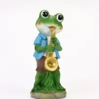 Садовая фигура из полистоуна &laquo;Лягушонок с саксофоном&raquo;, 8.5&times;11&times;25 см, Greengo