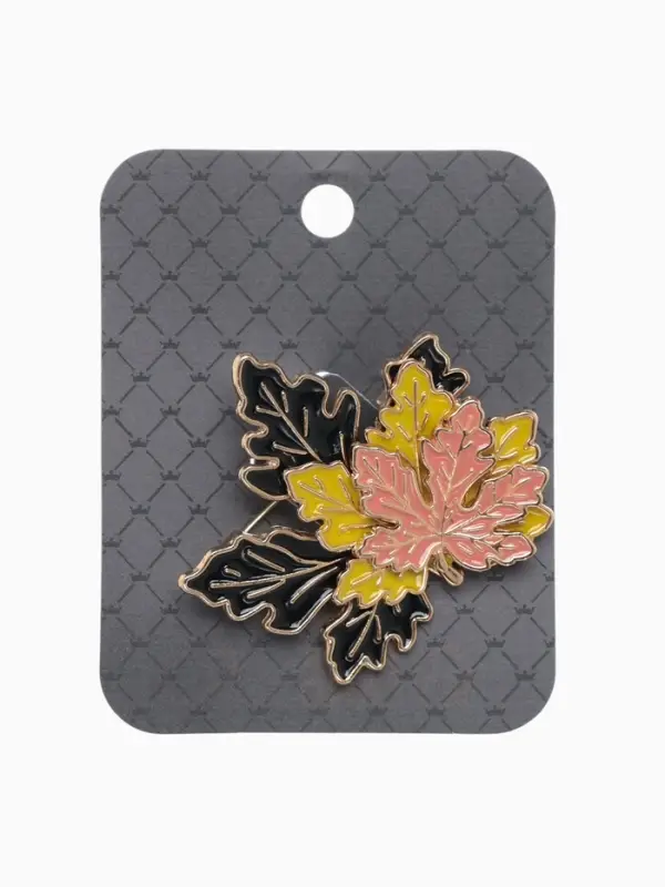 Брошь &laquo;Листья&raquo;, три кленовых, цветная в золоте