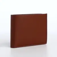 Портмоне мужское, без застёжки, отдел для карт, монет, коричневое