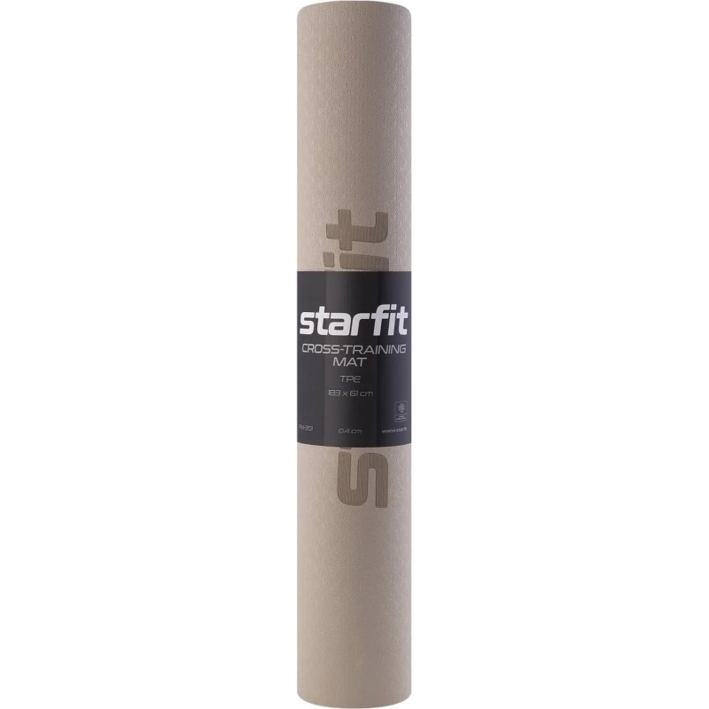 Коврик для йоги STARFIT FM-201 TPE, 0,4 см, 183x61см, черн/сер, ЦБ-00001689