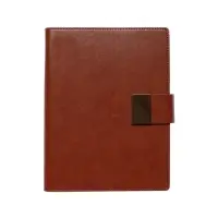 Органайзер на кольцах, А5, с хлястиком, 80л, линия, к/зам, Коричневый