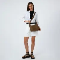 Сумка женская багет на молнии, 32&times;13&times;17 см, светло-коричневая