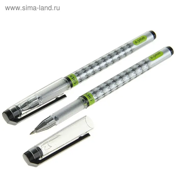 Ручка гелевая «Ромбики» 0.5 мм, стержень чёрный, с рифлёным держателем (штрихкод на штуке)
