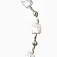 Бусы &laquo;Жемчуг. Майорика прямоугольник&raquo;, L=55 см, белые в серебре