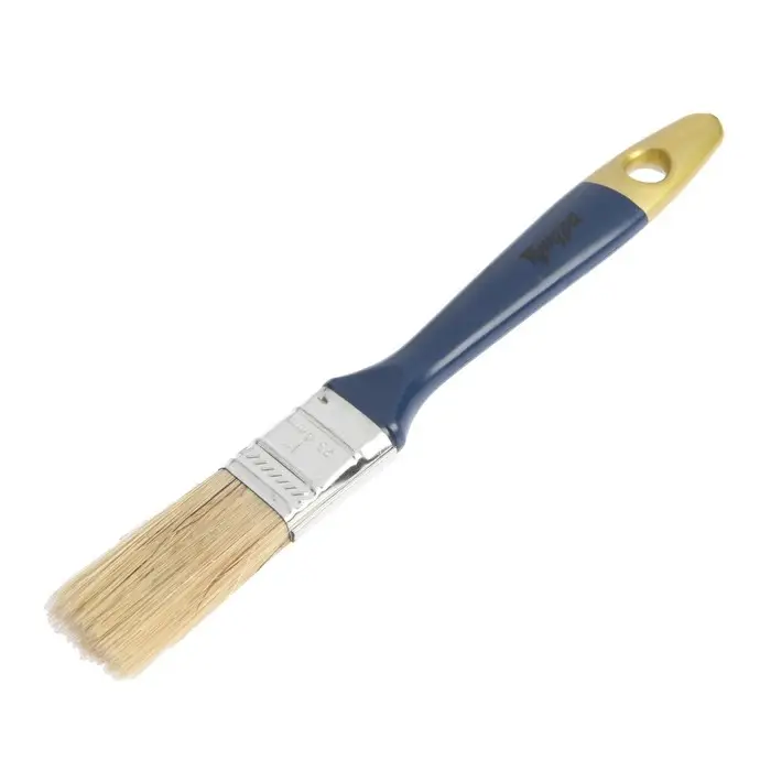 Кисть плоская ТУНДРА, натуральная щетина, пластиковая рукоятка, 1 Кисть плоская ТУНДРА, натуральная щетина, пластиковая рукоятка, 1", 25 мм