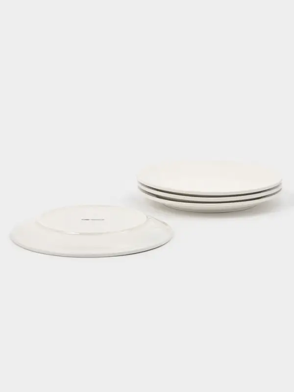 Тарелки обеденные Доляна White Label, набор 4 шт., d=25 см, фарфор, белые