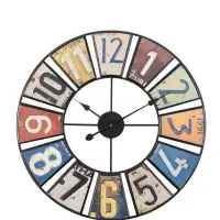 Часы настенные интерьерные &laquo;Номера&raquo;, серия: Лофт, дерево, металл, бесшумные, плавный ход, d=50 см, от батарейки 1&times;АА