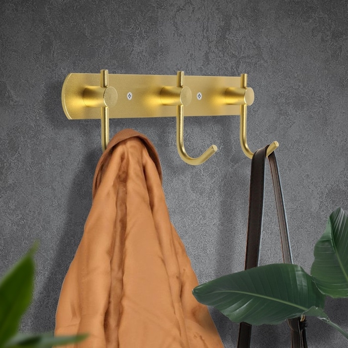 Вешалка CAPPIO CVT004, металлическая, трёхрожковая, цвет золото