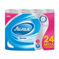 Туалетная бумага &laquo;Лилия&raquo;, 2 слоя, 24 рулона