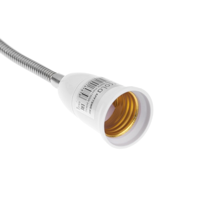 Переходник Ecola, вилка-патрон, E27, 300 х 40 мм, c выключателем, гибкий, белый Переходник Ecola, вилка-патрон, E27, 300 х 40 мм, c выключателем, гибкий, белый