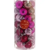 Ёлочные игрушки &laquo;Гламурный МИКС&raquo;, шары новогодние, d=4 см, набор 35 шт., золотисто-розовый