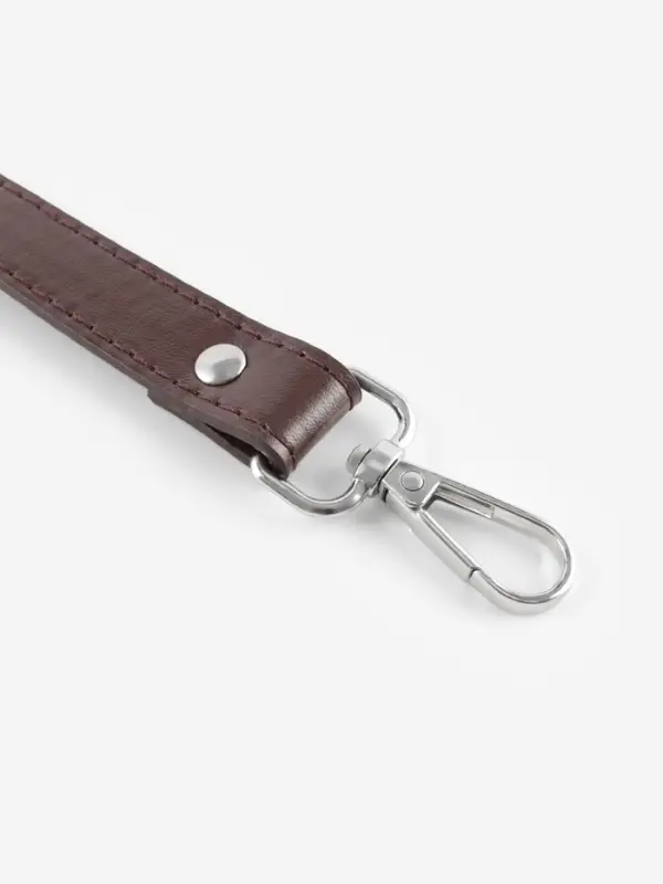 Ручка для сумки, с карабинами, 60&plusmn;1&times;2 см, коричневая