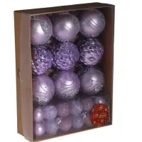Ёлочные игрушки &laquo;Хоровод&raquo;, шары новогодние, d=2.5 и 5.5 см, набор 33 шт., сиреневый