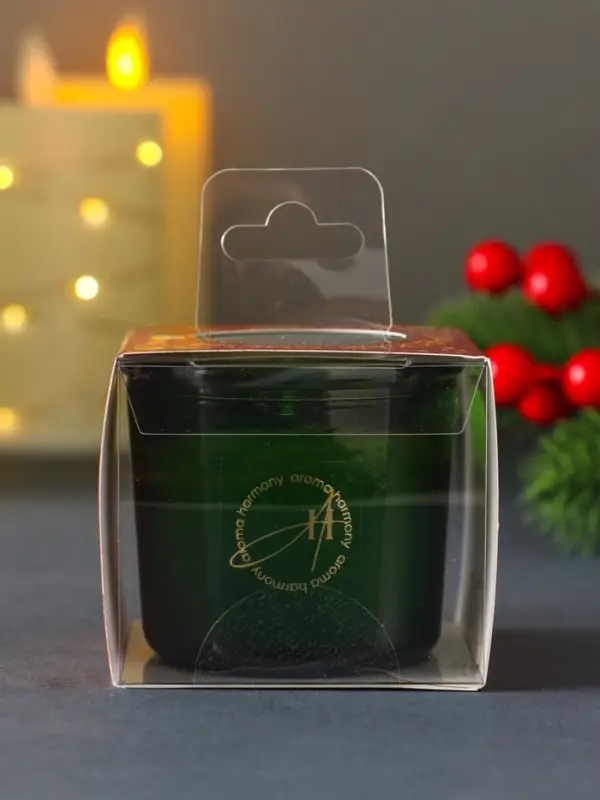 Свеча ароматическая новогодняя "Вишнёвый пирог" в стакане, 60 гр,