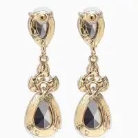 Серьги висячие со стразами &laquo;Вечеринка&raquo;, цветок из капель, красно-белые в золоте, 6.3 см