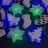 Гирлянда &laquo;Нить&raquo; 4 м с насадками &laquo;Новогодняя сказка&raquo;, IP20, прозрачная нить, 20 LED, свечение мульти, 8 режимов, 220 В