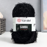 Пряжа "Samba" 100% полиэстер 150м/100гр (02 черный)