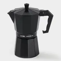 Кофеварка гейзерная Доляна Alum black, на 6 чашек, 300 мл, алюминий, чёрная