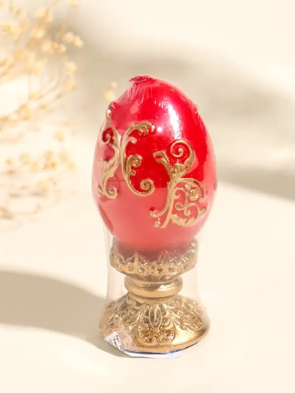 Свеча декоративная "Пасхальное яйцо вензельное" 4,5х10 см, 85 гр